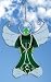 Irish Angel Suncatcher Stained Glass Ornament with Shamrock
