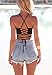Grace's Secret Women's Cartoon Print Crop Tops for Women Crisscross Lace Up Cropped Halter Top,Skull Finger,One Size
