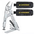 Leatherman 68010101K Crunch Pocket Multi-Tool with Leather Sheath PLUS Leatherman 934870 40-Bit Assortment with Black Nylon Sheath