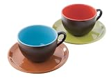 Mario Batali Caf  Cups and Saucers, Set of 2