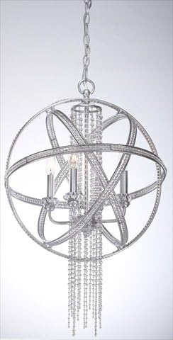 Zeev Lighting P30011-4-SL Cascade Pendant, Silver