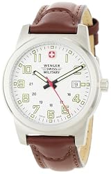 Wenger Swiss Military Men's 72900 Classic Field White Dial Brown Leather Military Watch