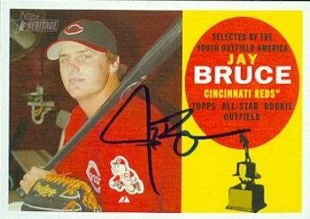 Jay Bruce Autographed/Hand Signed Baseball Card (Cincinnati Reds) 2009 Topps Heritage #320