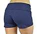 Belle Donne Womens Activewear Fold Over Cotton Yoga Shorts Gym Clothes - Navy/M
