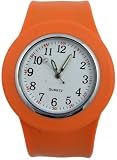 Acczilla Slap Watch - Silicone Slap On Watch - Orange - Large