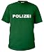 Cooles Fun T-Shirt mit dem Aufdruck "POLIZEI"100% BaumwolleDruck und Textil in super 
Qualit�tShirtfarbe: Gr�n