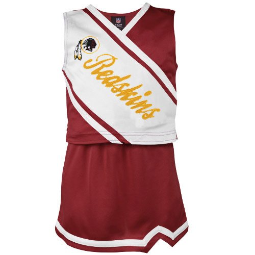 Reebok Washington Redskins Toddler Girls Burgundy-White 2-Piece Sleeveless Cheerleader Dress Set (2T)