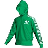 Adidas Herren Hooded Zipper Flock Track Top, fairway/white, XL, E14573