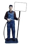 Eigenschaften   / Lebensgrosse Tankwart Figur für Innen & aussen in der Höhe von 174 cm HANDBEMALT
