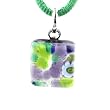 Handmade Murano Glass Pendant - Ally Square S Green/Silver Style1 Handmade Murano Glass Pendant - Ally Square S Green/Silver Style1
