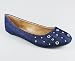 Stud Grommet Denim Flat 7 BLUE