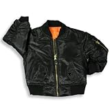 Sportier - Toddler Boys Reversible Flight Jacket, Black, Orange