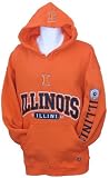 Men`s Illinois Fighting Illini Orange Applique Hooded Fleece