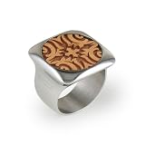 Scroll Round Wood Ring