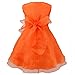 FEESHOW Baby Girls Rhinestone Organza Flower Christening Baptism Party Dress Orange 12-18 Months