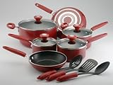 Silverstone Culinary Colors 13 Piece Cookware Set, Red