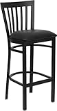 HERCULES Black School House Back Metal Bar Stool with Black Vinyl Seat - XU ....