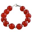 EXP Handmade Carnelian Agate & Silver Bracelet