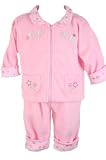 Tuti Fruiti New Fall/Winter Infant Baby Girls 2 Pc. Light Pink Embroidered Fleece Pant Set