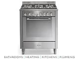 Baumatic 70cm Dual Fuel Cooker 5 burner gas hob Stainless Steel