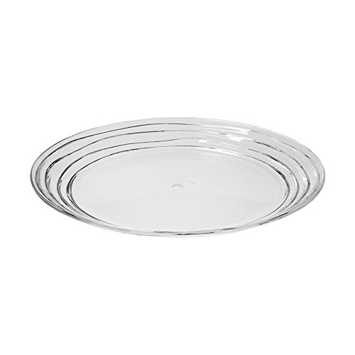 My Table Talk? Set of 4 - Acrylic Swirl Design Acrylic 9" Dessert Plate - Clear Swirl
