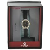Timex 23251 Women's Gold-Tone and Silver-Tone Dress Watch with Black Genuine Leather Band - IN Attractive GIFT BOX