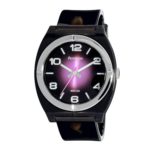 Armitron Womens 256407PKBK Black and Pink Translucent Analog Sport Watch