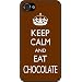 Rikki KnightTM keep Calm and Eat Chocolate Black Case Cover for Apple iPhone 4 / 4s Universal: Verizon - Sprint - AT&T-Unisex (New 2013 case design)