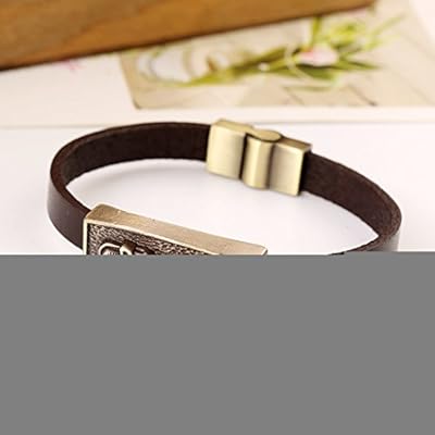 Carat Lovers Double Gothic Skull Embellished Bronze-tone Brown Wrap Bracelet