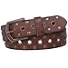 Snap On Soft Hand Oil-Tanned Vintage Grommets & Studs Solid Leather Belt