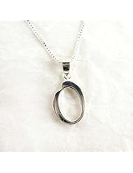 Sterling Silver Initial Charm Necklace, Letter O