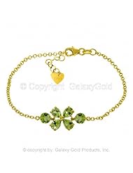 14k Yellow Gold Floral Bracelet with Peridots