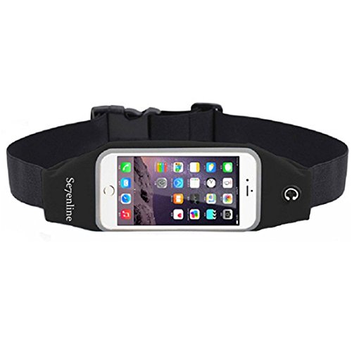 Running Belt Waist Pack, Se7enline Outdoor Dual Large Pocket Sports Sweatproof Reflective Belt Waist Bag Clear Touch Screen Window for iPhone 6S /6 Plus, Samsung Galaxy S6 S5 S4 Note 5 4 3 ,LG