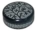 Soap Stone Black Hand Carved Box - Tree of Life - 4 Diam.