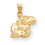 14k Gold Collegiate University of Kansas Jayhawk Charm