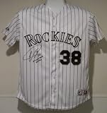 Ubaldo Jimenez Autographed/Hand Signed Colorado Rockies Majestic Jersey w/No Hitter 04/17/10 insc