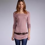 Long-sleeved round neck tunic t-shirt in soft jersey
