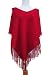 Handmade Lightweight Poncho - American Bright Cranberry-red (100% Crocheted By Hand Border/medium/large)