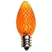 Holiday Lighting Outlet Faceted C7 Christmas Lights | Orange LED Light Bulbs Holiday Decoration | Warm Christmas Decor for Indoor & Outdoor Use | 2 SMD LEDs in Each Light Bulb | Set of 25