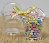 Mini Clear Plastic Favor Pails - Package of 24 - For Shower Favors
