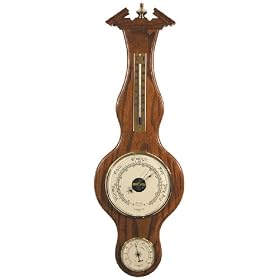 Banjo Barometer Thermometer Hygrometer in Dark Oak by West and Company by West and Company