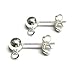 4pcs/2pairs .925 Sterling Silver 5mm Ball Stud Earring Loop Ring & Post w/earnuts/clutches Findings