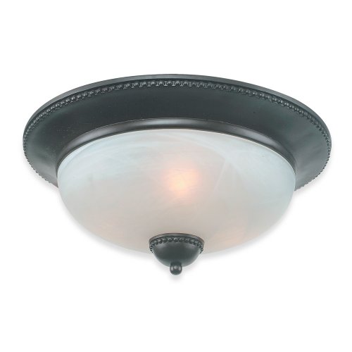 Royce Westlake Flush Mount Ceiling Fixture Oil Rubbed Bronze with White Alabaster Globe # RFM40ES/23