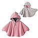 Gaorui Baby Kids Toddler Double-side Wear Hooded Cape Cloak Poncho Coat Hoodie Outwear Romper_Pink-100