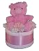 Pink Pig 1 Tier Diaper Cake w/ Pampers Swaddlers, 10 Stuffed Animal, and Precious Cargo Baby Apparel