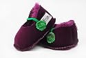 "Mary-Jane" - Baby Foxglove Handmade English Sheepskin Dark Purple Bootees (Fit 3-9 Months)