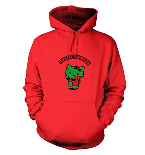 Hello Zombie Hoodie - Fire Red X- Small (34" Chest)