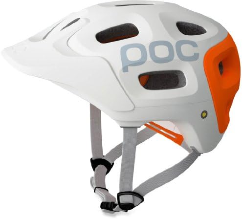 WHITE/ORANGE / XS Size Poc Trabec Race Bike Helmet