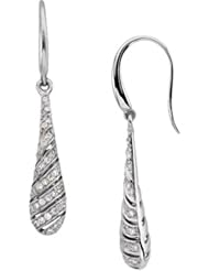 14K White Gold Diamond Earrings - 0.37 Ct. -- LIFETIME WARRANTY