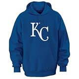 MLB Mens Kansas City Royals Suede Tek Hooded Fleece Pullover (Deep Royal, 2XL)